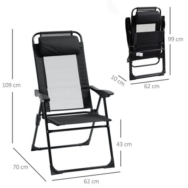 4255633550927-3 Outsunny 2er – Set Klappstuhl klappbarer Gartenstuhl mit verstellbarer Rückenlehne