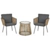 4255633551061-1 Outsunny 3 – tlg. Rattan Gartenmöbel – Set, Sitzgarnitur mit 2 Stühle, Beistelltisch