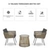 4255633551061-4 Outsunny 3 – tlg. Rattan Gartenmöbel – Set, Sitzgarnitur mit 2 Stühle, Beistelltisch
