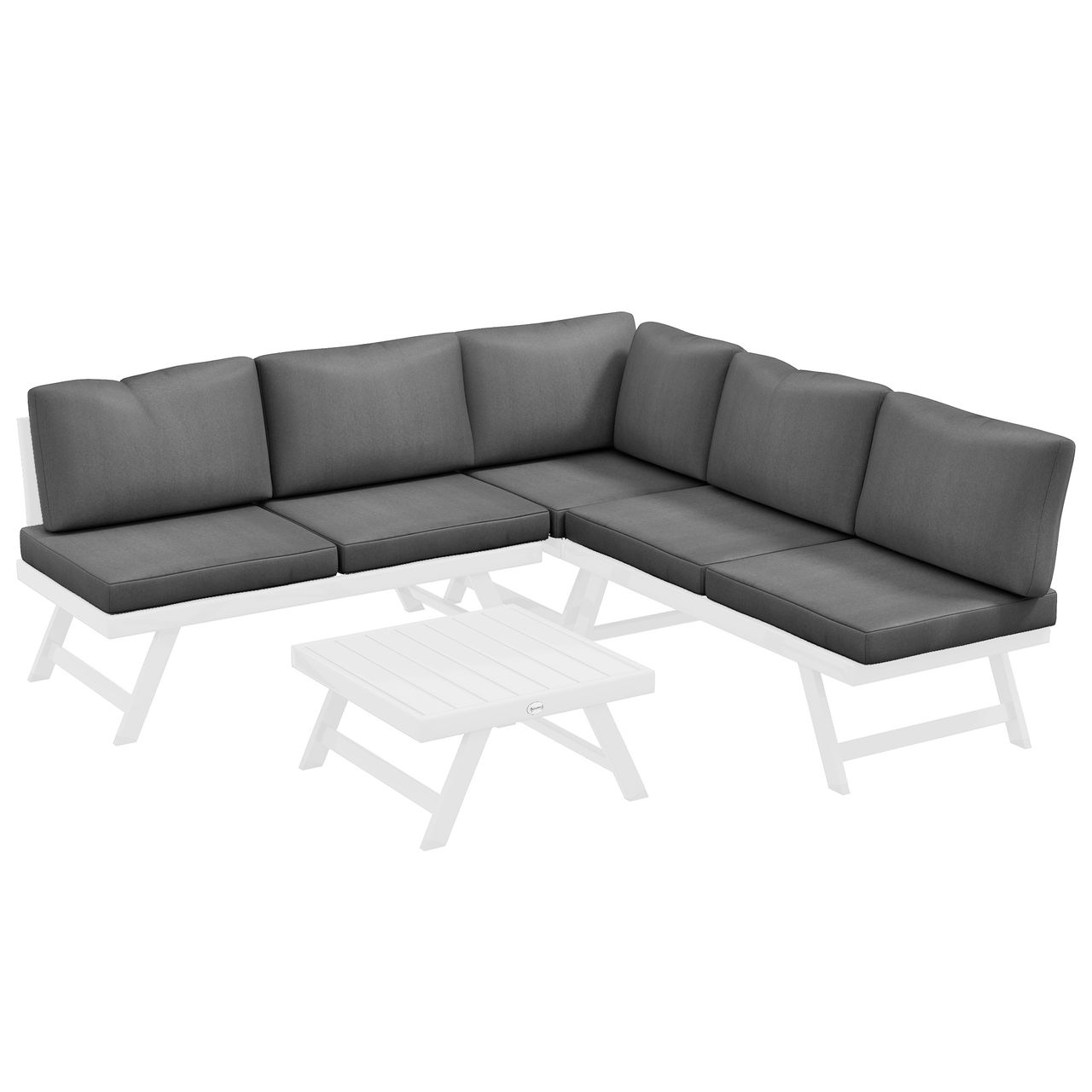 Outsunny 4tlg. Gartenmöbel – Set Balkonmöbel – Set mit Ecksofa Zweisitzer Couchtisch