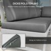 4255633551733-5 Outsunny 4tlg. Gartenmöbel – Set Balkonmöbel – Set mit Ecksofa Zweisitzer Couchtisch