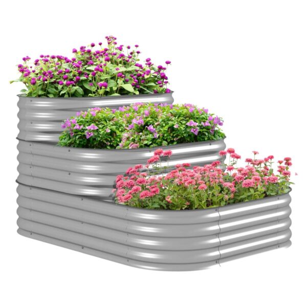 Outsunny Hochbeet silber Polypropylen B/H/L: ca. 109x158x82 cm Outsunny Hochbeet silber Polypropylen B/H/L: ca. 109x158x82 cm