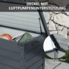 Outsunny Gartenbox Aufbewahrungsbox mit Rollen, gartentruhe mit Schloss Grau