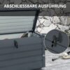 Outsunny Gartenbox Aufbewahrungsbox mit Rollen, gartentruhe mit Schloss Grau