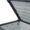 Outsunny Gartenbox Aufbewahrungsbox mit Rollen, gartentruhe mit Schloss Grau
