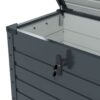 Outsunny Gartenbox Aufbewahrungsbox mit Rollen, gartentruhe mit Schloss Grau