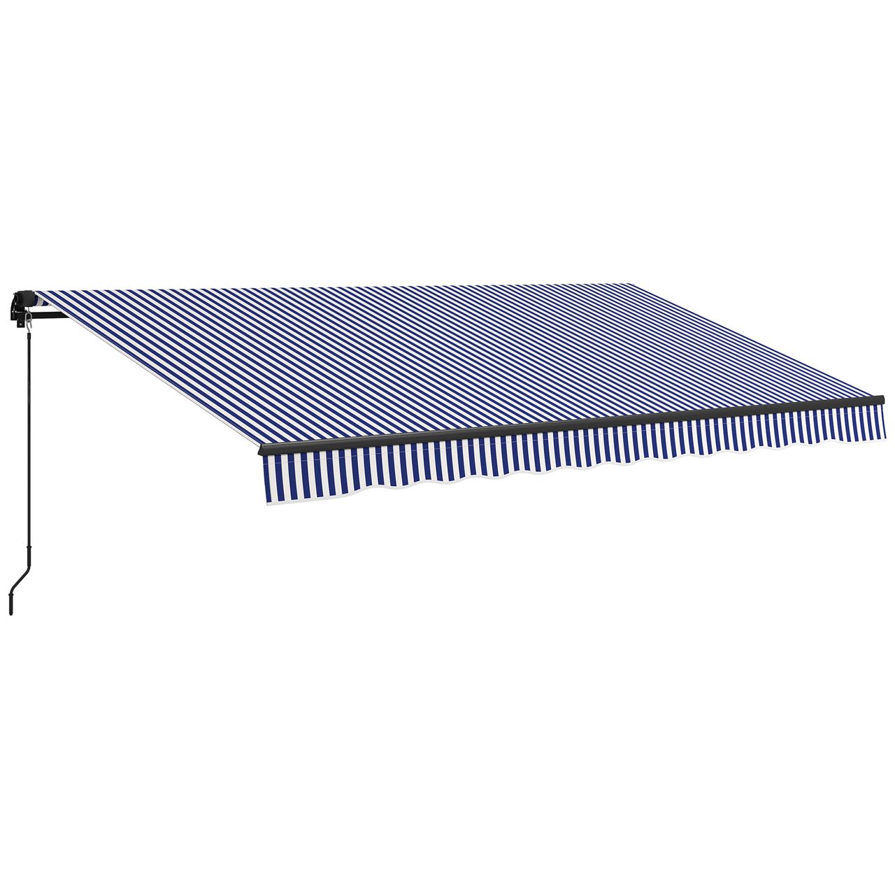 Outsunny 4x3m Markise mit Handkurbel, Fernbedienung Wandmontage Balkonmarkise