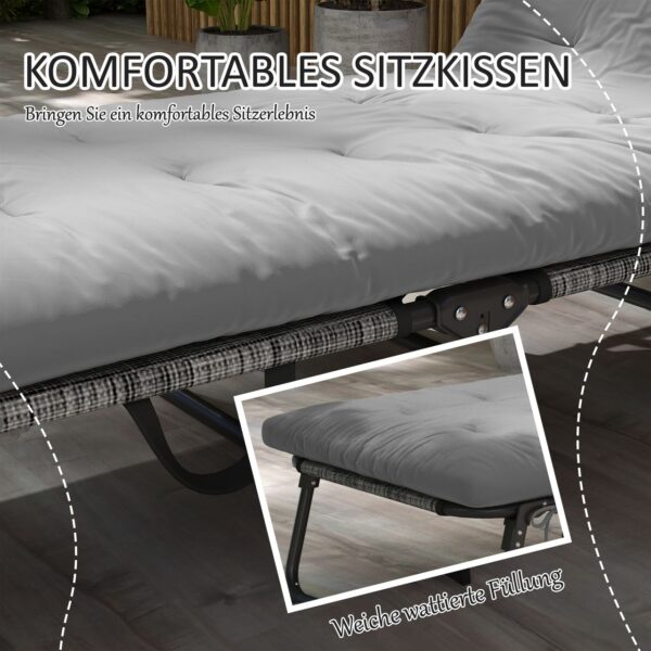 4255633557742-7 Outsunny Feldbett, Campingbett, campingliege mit Seitentasche, Klappbett mit Kopfkissen