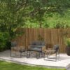 Outsunny 4 tlg. Rattan Gartenmöbel – Set, sitzgruppe mit Kissen für Garten, Terrasse