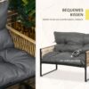 Outsunny 4 tlg. Rattan Gartenmöbel – Set, sitzgruppe mit Kissen für Garten, Terrasse