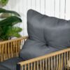 Outsunny 4 tlg. Rattan Gartenmöbel – Set, sitzgruppe mit Kissen für Garten, Terrasse
