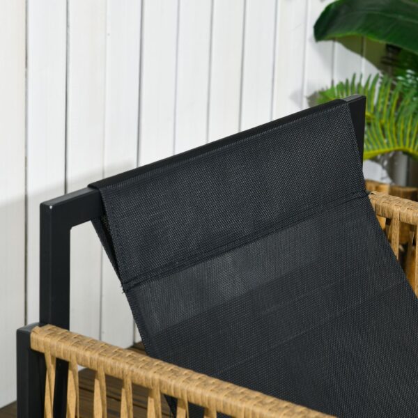 Outsunny 4 tlg. Rattan Gartenmöbel – Set, sitzgruppe mit Kissen für Garten, Terrasse