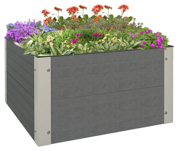 Outsunny Hochbeet grau Polypropylen B/H/L: ca. 60x60x30 cm
