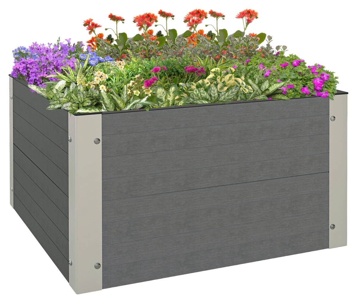 Outsunny Hochbeet grau Polypropylen B/H/L: ca. 60x60x30 cm