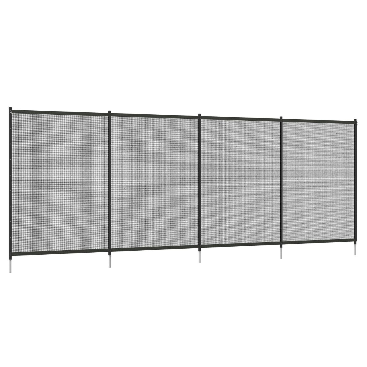 Outsunny Teichzaun, 365 x 126 cm Gartenzaun, 4er Set Dekorative Poolzaun mit Fuß
