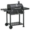 Outsunny Holzkohlegrill, Campinggrill mit zwei Grillrost, klappbar Seitenablage