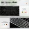 Outsunny Holzkohlegrill, Campinggrill mit zwei Grillrost, klappbar Seitenablage