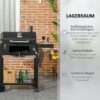 Outsunny Holzkohlegrill, Campinggrill mit zwei Grillrost, klappbar Seitenablage