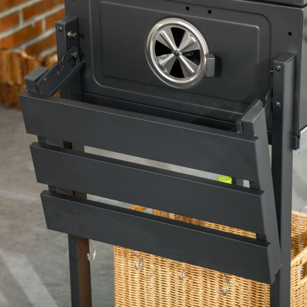 Outsunny Holzkohlegrill, Campinggrill mit zwei Grillrost, klappbar Seitenablage