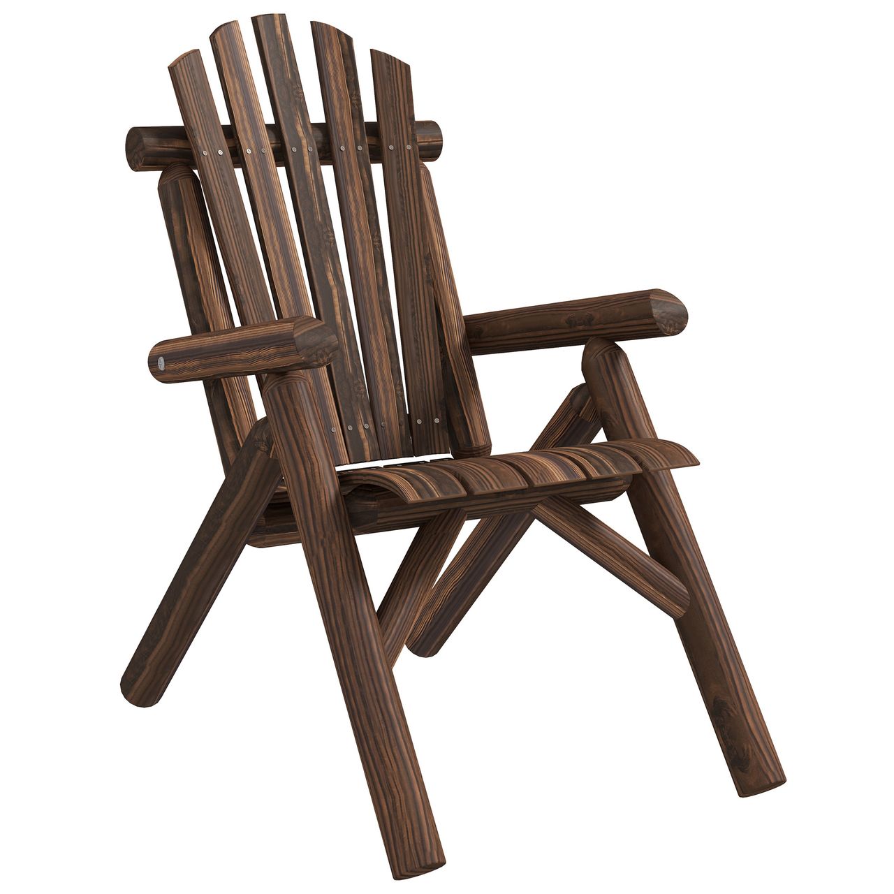 Outsunny Adirondack Gartenstuhl Holzstuhl Hochlehner Relaxstuhl Tannenholz Braun