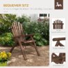 4255633564795-5 Outsunny Adirondack Gartenstuhl Holzstuhl Hochlehner Relaxstuhl Tannenholz Braun