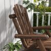 4255633564795-7 Outsunny Adirondack Gartenstuhl Holzstuhl Hochlehner Relaxstuhl Tannenholz Braun