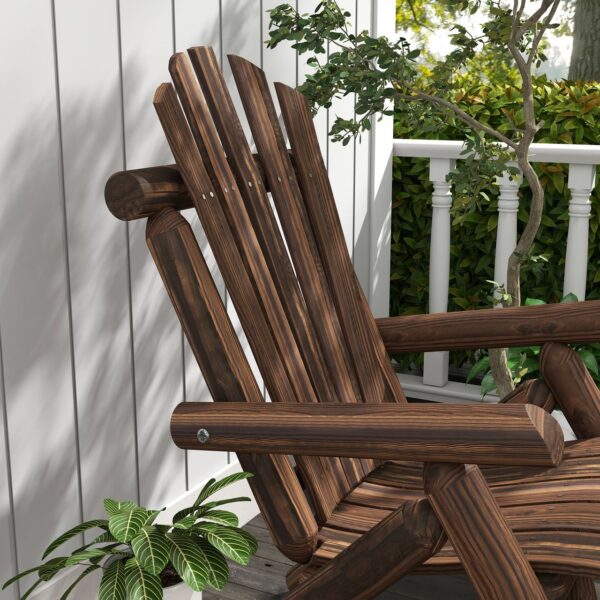 4255633564795-7 Outsunny Adirondack Gartenstuhl Holzstuhl Hochlehner Relaxstuhl Tannenholz Braun