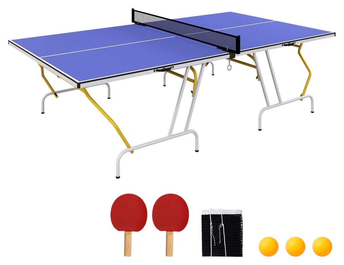 SPORTNOW Tischtennisplatte blau Stahl B/H/L: ca. 152,5x76x274 cm