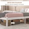 4255633570970-2 HOMCOM Bettrahmen Holzbett, 208 x 96cm Bettgestell mit Kopfteil für Schlafzimmer