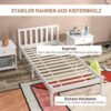4255633570970-4 HOMCOM Bettrahmen Holzbett, 208 x 96cm Bettgestell mit Kopfteil für Schlafzimmer