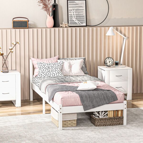 4255633570970-5 HOMCOM Bettrahmen Holzbett, 208 x 96cm Bettgestell mit Kopfteil für Schlafzimmer