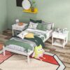 4255633570970-6 HOMCOM Bettrahmen Holzbett, 208 x 96cm Bettgestell mit Kopfteil für Schlafzimmer