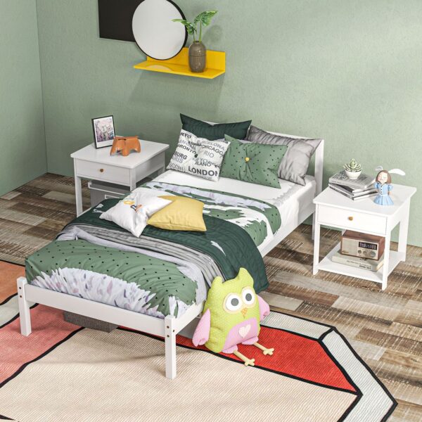 4255633570970-6 HOMCOM Bettrahmen Holzbett, 208 x 96cm Bettgestell mit Kopfteil für Schlafzimmer