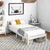4255633570970-7 HOMCOM Bettrahmen Holzbett, 208 x 96cm Bettgestell mit Kopfteil für Schlafzimmer