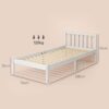 4255633570970-8 HOMCOM Bettrahmen Holzbett, 208 x 96cm Bettgestell mit Kopfteil für Schlafzimmer