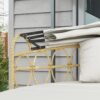 Outsunny Sonneninsel 4 – tlg. Muschel Gartenmöbel – Set mit klappbarem Verdeck Creme