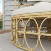 Outsunny Sonneninsel 4 – tlg. Muschel Gartenmöbel – Set mit klappbarem Verdeck Creme