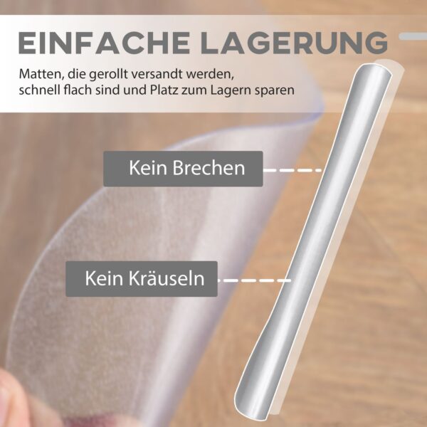 HOMCOM Bodenschutzmatte 90 x 120 cm Bürostuhl Unterlage in Transparent