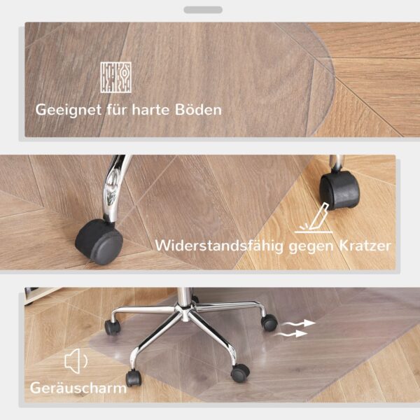 HOMCOM Bodenschutzmatte 90 x 120 cm Bürostuhl Unterlage in Transparent