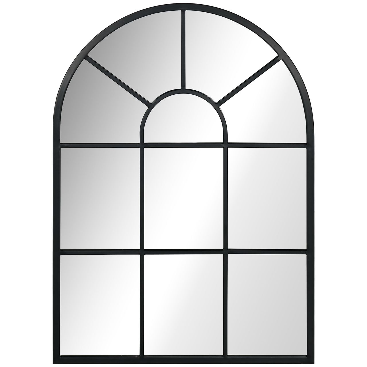 HOMCOM HOMCOM Wandspiegel Fensterspiegel 70 x 50 cm Dekorativ Spiegel mit Metallrahmen