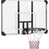 SPORTNOW Basketballkorb transparent Stahl B/H/L: ca. 61x73x113 cm
