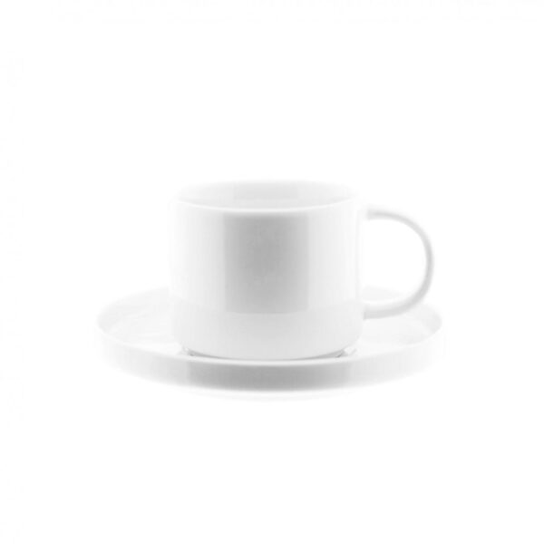 Mulex 12 Teilger Mokkatassen – Set mit Untertasse aus Porzellan Mokkaservice 100 ml