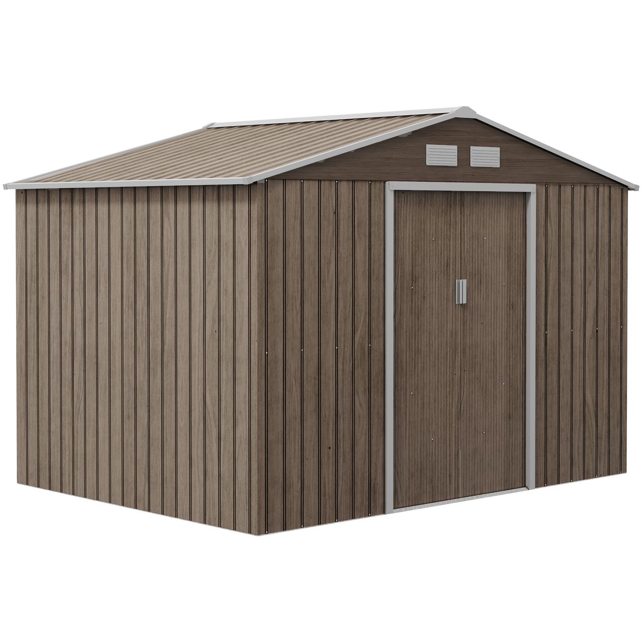 Outsunny Gerätehaus 4, 9 m², Gartenhaus mit Pultdach, Schiebetür, Fundament, wetterfest