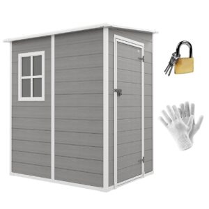 Outsunny Gerätehaus 1, 54m³, Gartenhaus mit Pultdach, 122 x 149 x 192/177 cm Gartenschrank