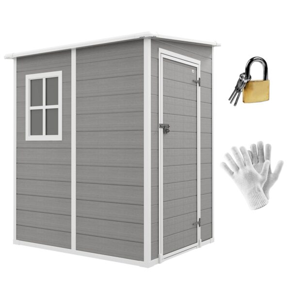 Outsunny Gerätehaus 1, 54m³, Gartenhaus mit Pultdach, 122 x 149 x 192/177 cm Gartenschrank