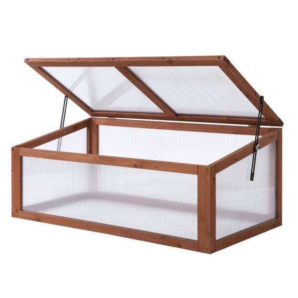 4255826802659-1 Outsunny Frühbeet Holz, Mini Gewächshaus 100 x 65 x 40 cm, Treibhaus