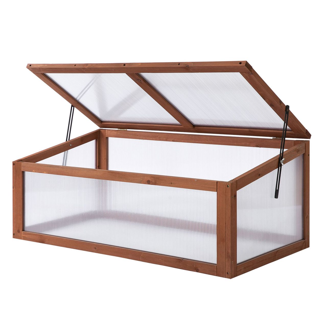 Outsunny Frühbeet Holz, Mini Gewächshaus 100 x 65 x 40 cm, Treibhaus