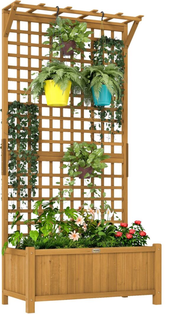 Outsunny Hochbeet gelb Holz B/H/L: ca. 45x183x90 cm Outsunny Hochbeet gelb Holz B/H/L: ca. 45x183x90 cm