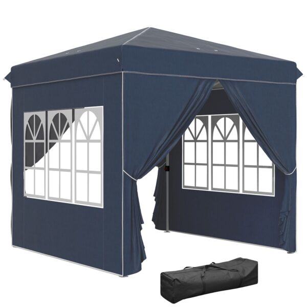 Outsunny Pavillon 2, 5x2, 5m wasserabweisend Stabil Winterfest Pop – up Faltpavillon Garten
