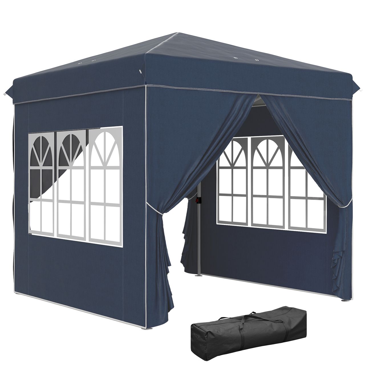 Outsunny Pavillon 2, 5×2, 5m wasserabweisend Stabil Winterfest Pop – up Faltpavillon Garten